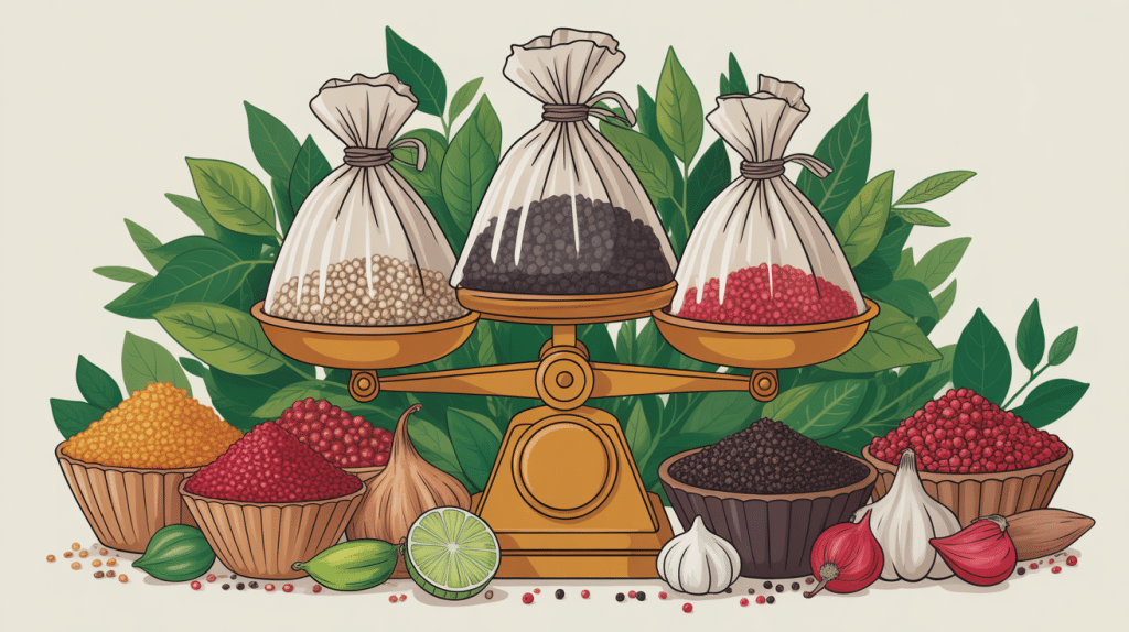 prix poivre au kilo illustration sacs de poivre sur balance