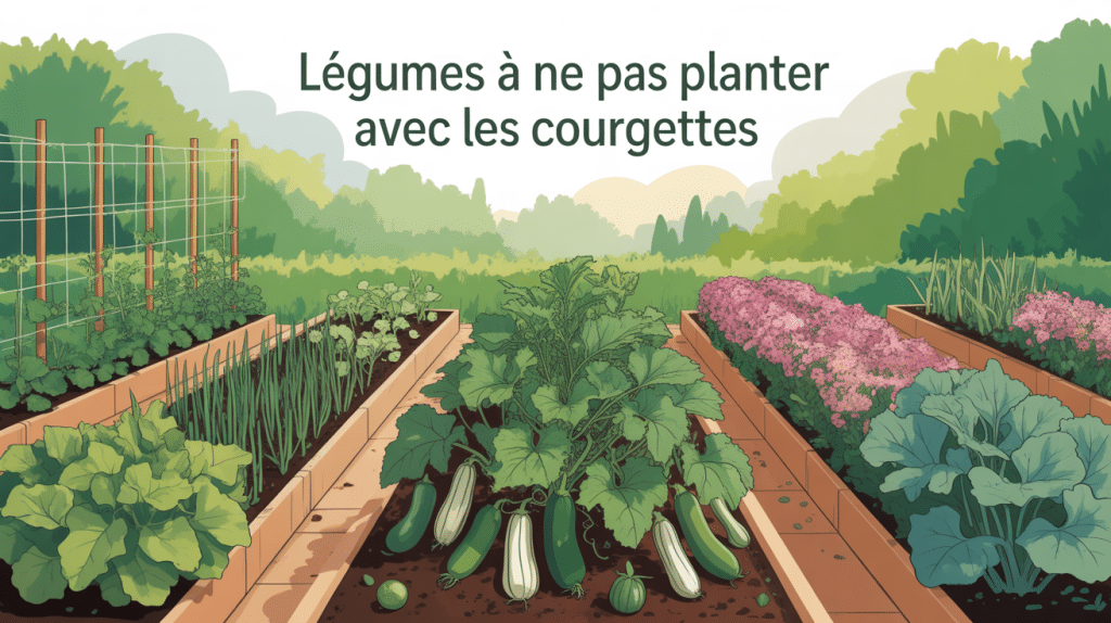illustration potager quel légume ne pas planter à côté des courgettes