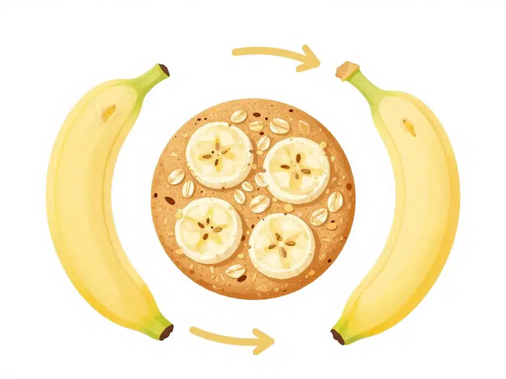 Recette cookies flocon d'avoine banane, ingrédients banane et avoine, schéma nutritionnel