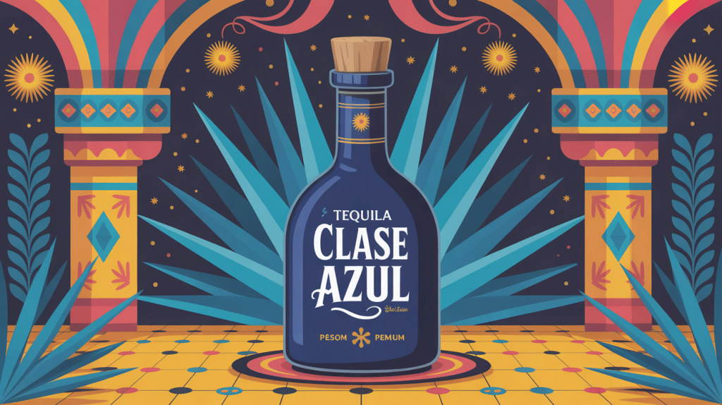 illustration premium tequila clase azul bouteille céramique