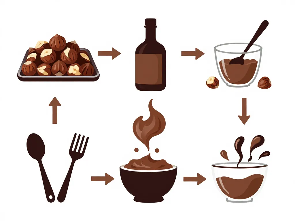 étapes préparation pâte à tartiner maison 3 ingrédients en images