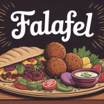 falafel origine plat, boulettes dorées, pita, légumes, sauce tahini