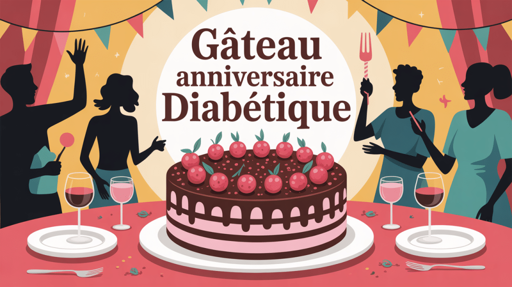 gâteau anniversaire pour diabétique décoré de fruits rouges et chocolat noir