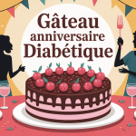 gâteau anniversaire pour diabétique décoré de fruits rouges et chocolat noir