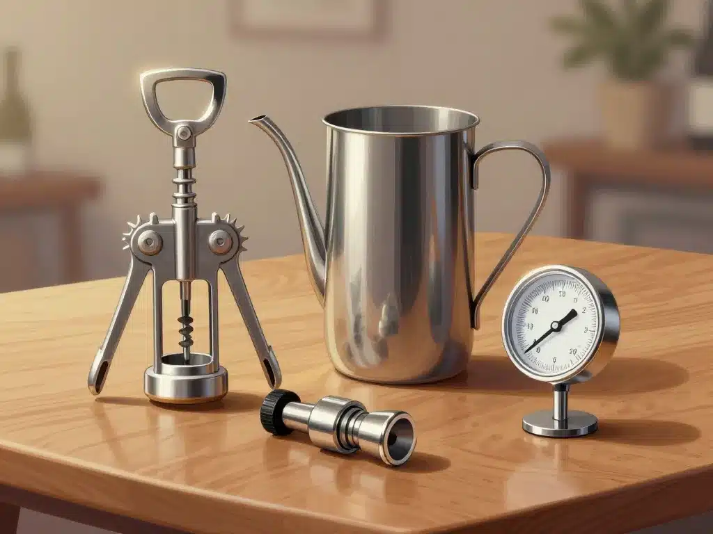 Kit vin accessoires robustes qualité sur table moderne