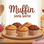 Muffin sans sucre présenté avec ingrédients sains