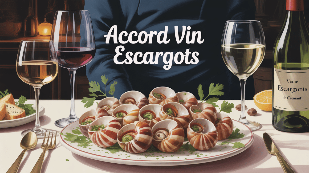 Quel vin avec escargots assiette bourguignonne et verres vin