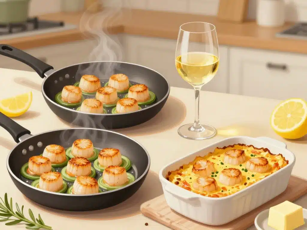 accord vin selon cuisson Saint-Jacques et présentation