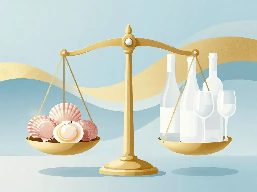 balance accord vin et coquilles Saint-Jacques