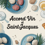 accord vin et Saint-Jacques sur table élégante