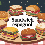 Sandwich espagnol et ingrédients sur table méditerranéenne