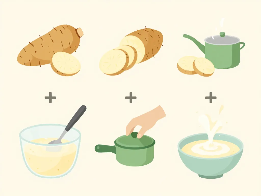 schéma des étapes préparation velouté de topinambour