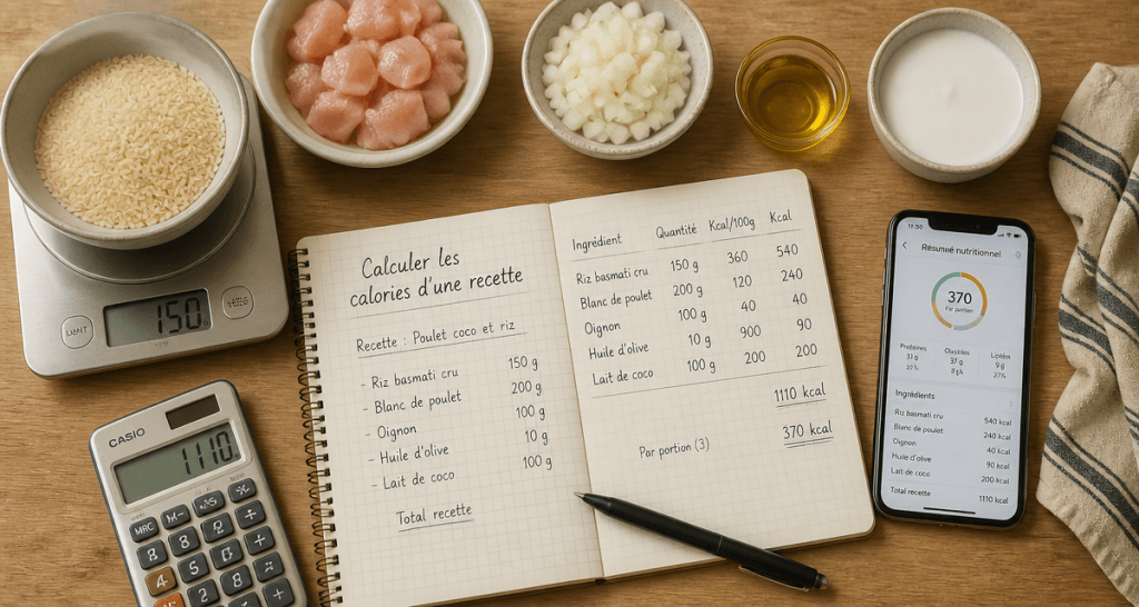 calculer les calories d une recette sur plan de travail