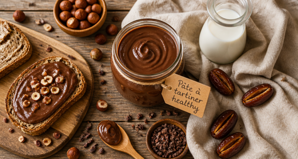 pate a tartiner healthy maison sur table petit dejeuner