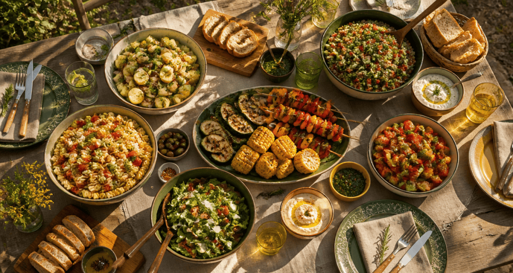 quel accompagnement avec un barbecue sur table dressée