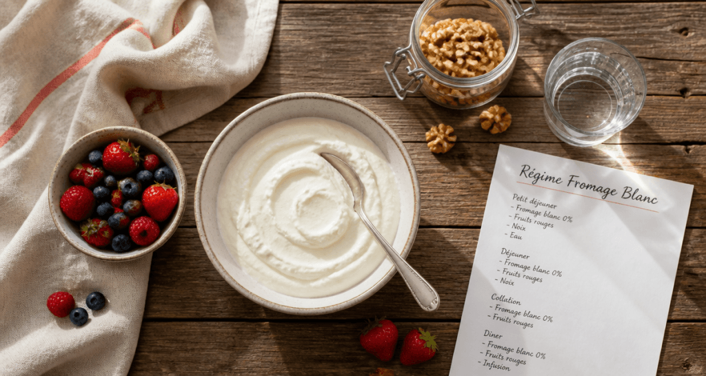 regime au fromage blanc bol fromage fruits rouges