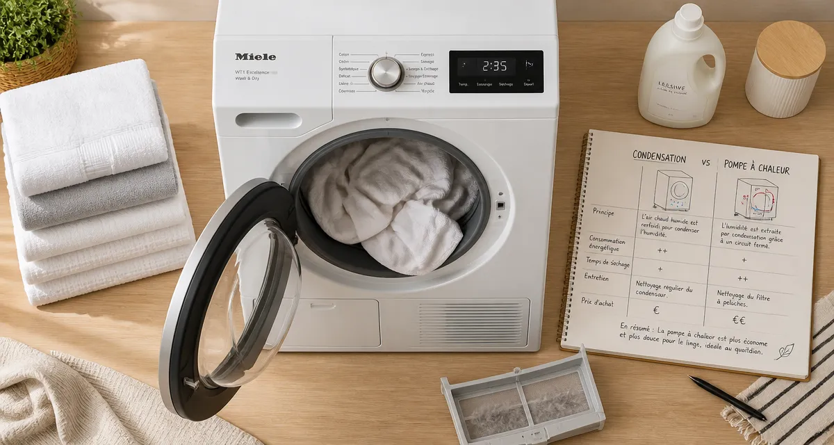 avis lave linge sechant flat lay moderne