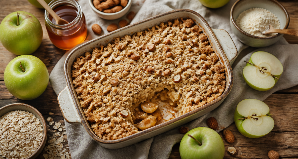 crumble healthy pommes amandes plat rustique