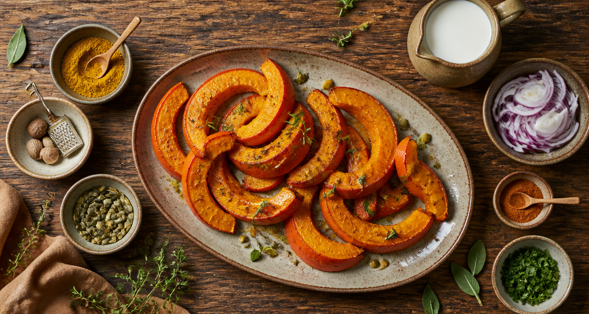 Cuire un potimarron rôti avec épices et herbes