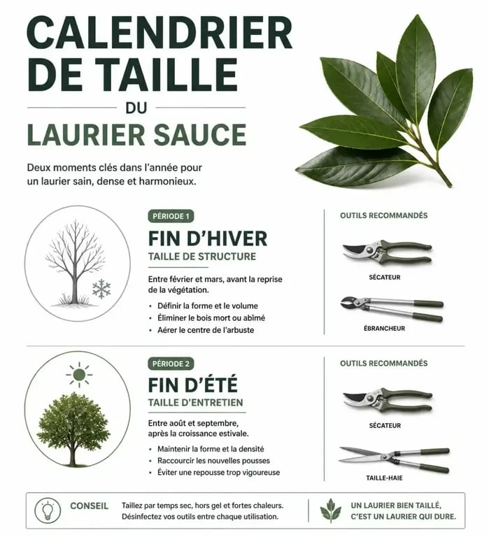 Calendrier de taille du laurier sauce : périodes optimales pour l'entretien et la structure