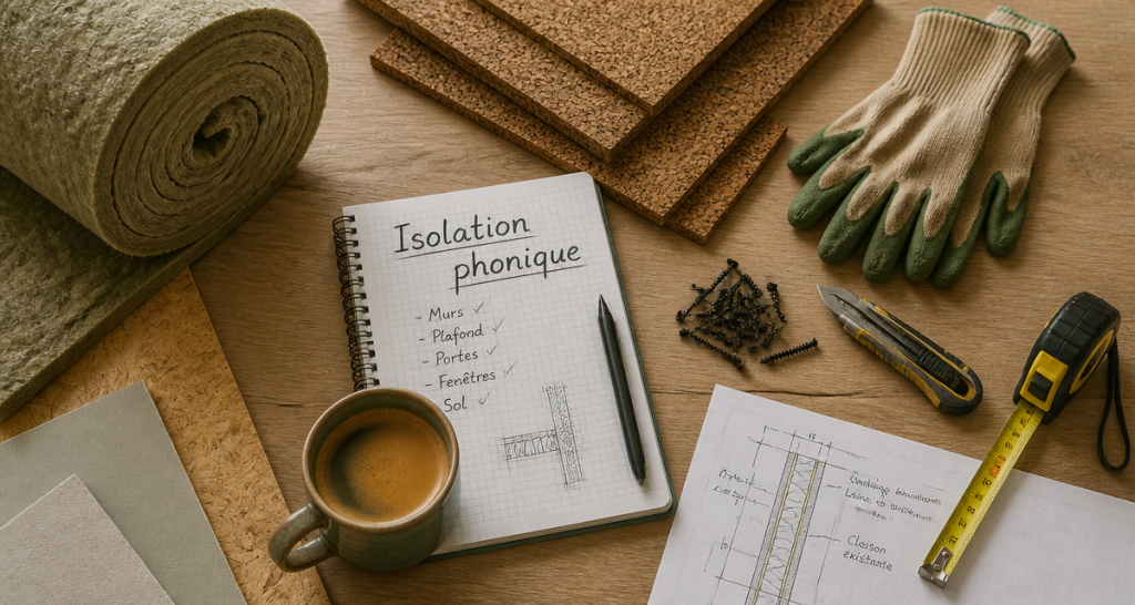 isoler phoniquement une pièce avec matériaux d'isolation