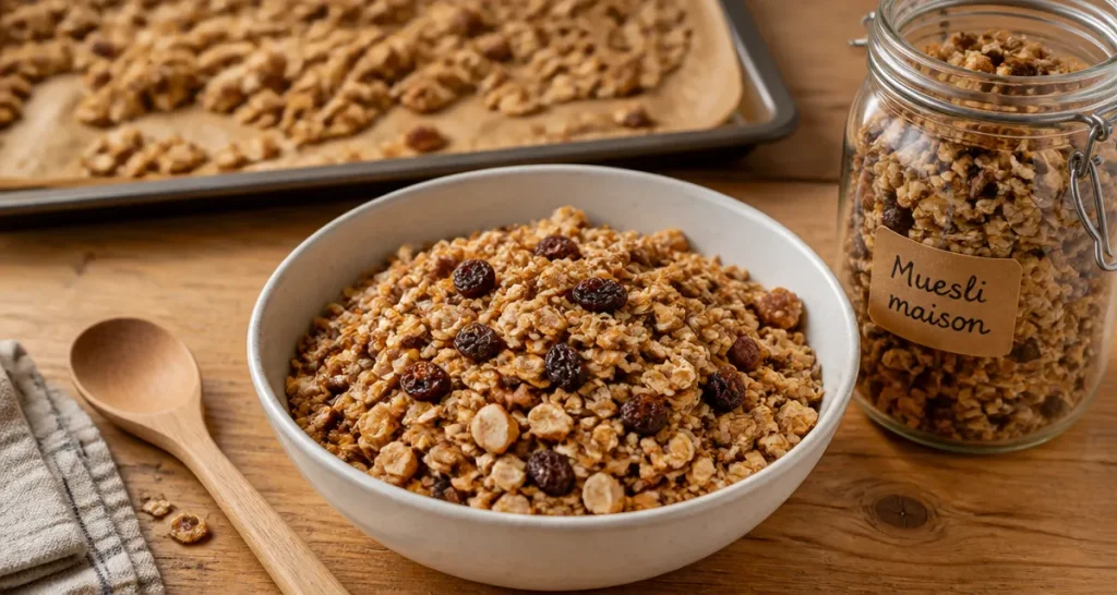 Recette muesli maison healthy croustillant, flocons et graines