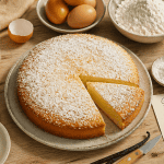 dessert crème fraîche rapide gâteau moelleux sur plan de travail