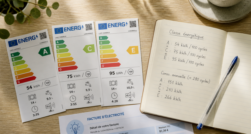 lave vaisselle classe energetique etiquettes