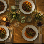 menu un diner presque parfait table assiettes canard