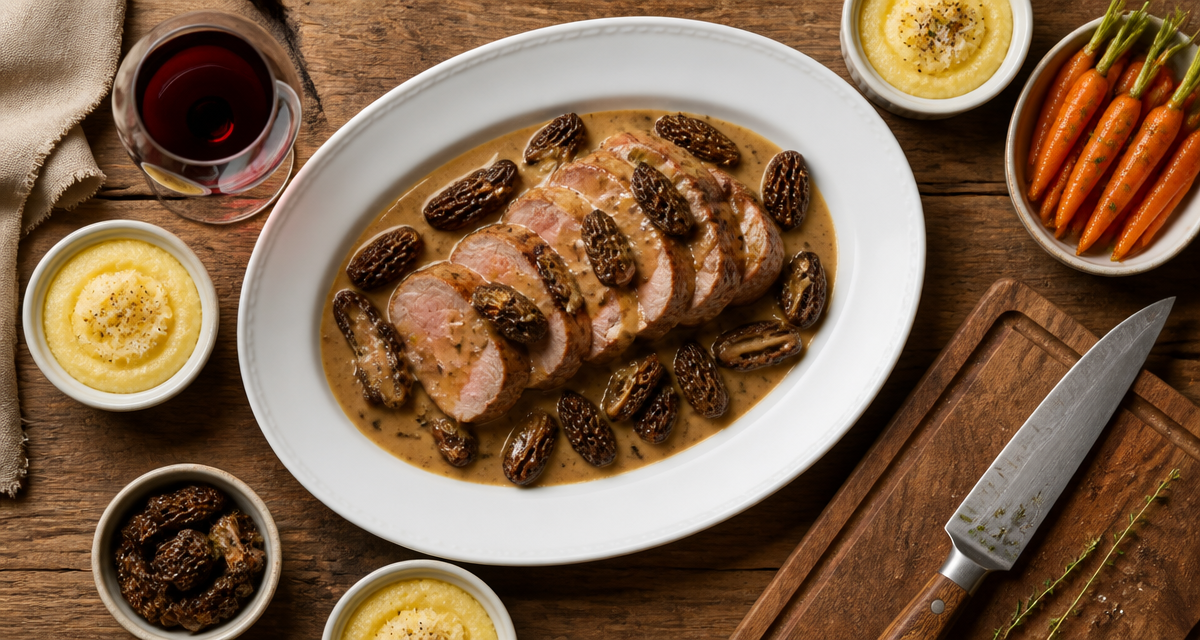recette filet mignon de veau gastronomique plat sauce morilles