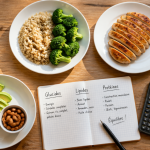 tableau glucide lipide proteine assiettes aliments