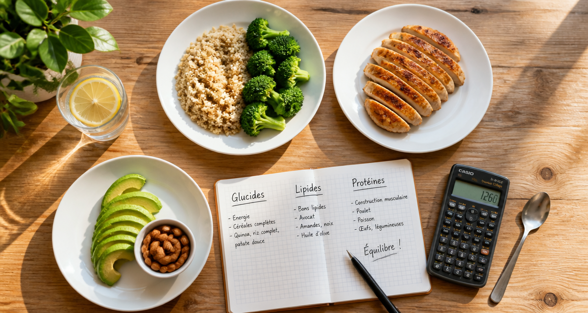 tableau glucide lipide proteine assiettes aliments
