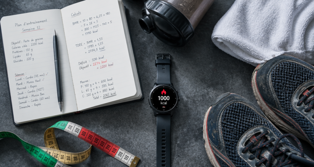 bruler 1000 calories par jour montre carnet baskets