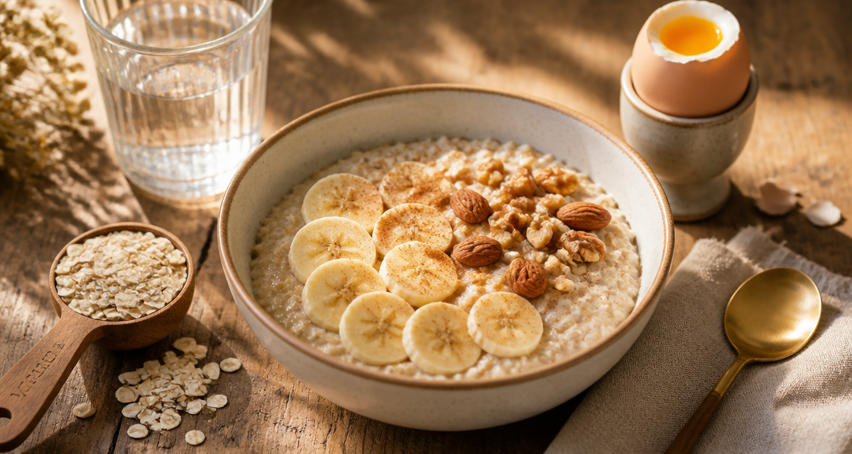 Combien de grammes de flocons d'avoine le matin dans un bol de porridge sain