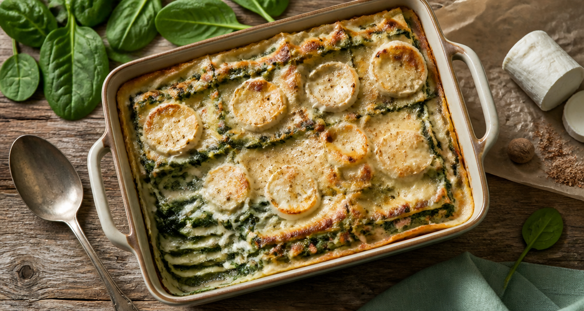 recette lasagne epinard chevre gratin doré