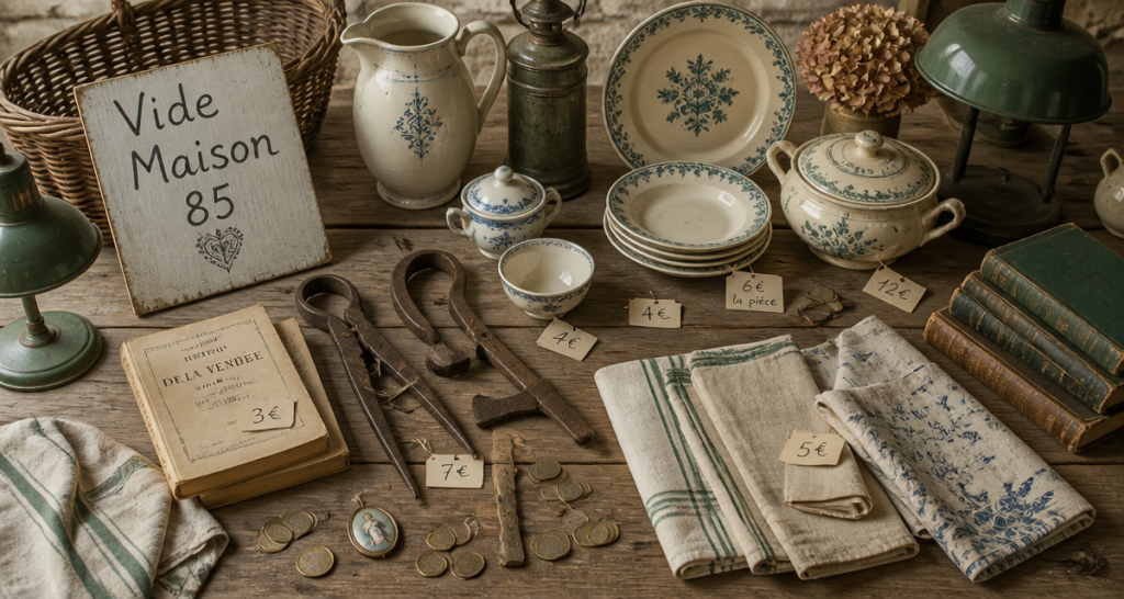 Vide maison 85 table objets anciens