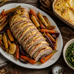 Accompagner un roti orloff avec légumes rôtis et gratin