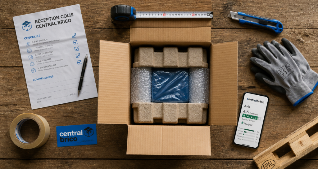 central brico avis colis ouvert checklist outils