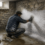 cuvelage mur sous-sol application enduit