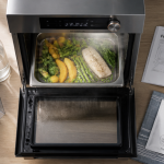 fonctionnement four vapeur avec cuisson légumes et poisson
