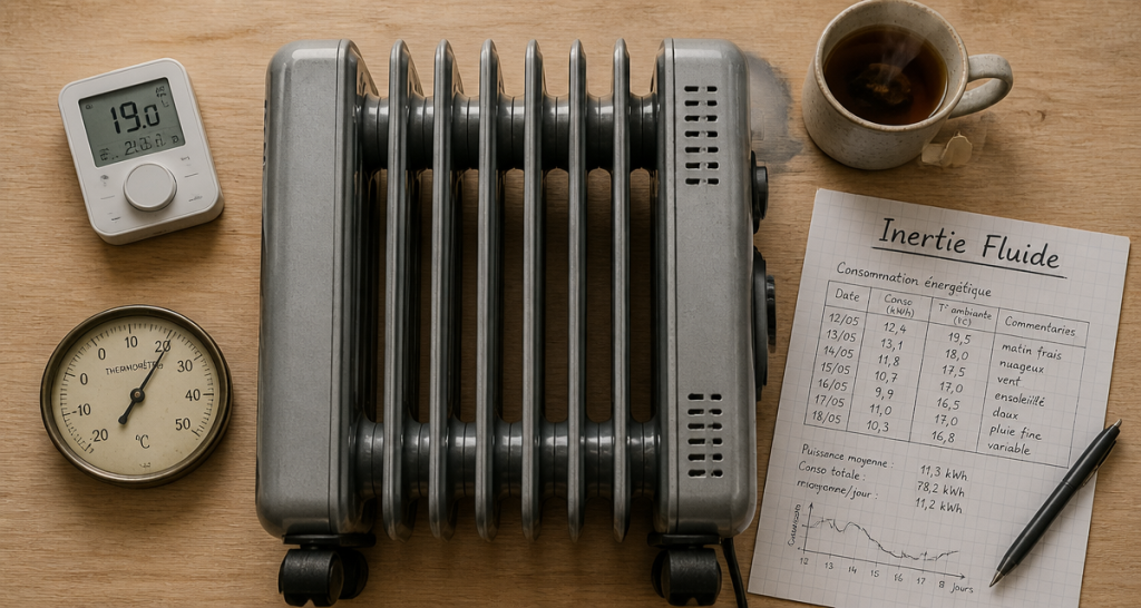 radiateur bain d huile avis sur table avec thermostat et feuille