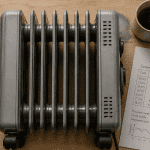 radiateur bain d huile avis sur table avec thermostat et feuille
