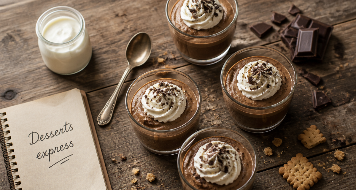dessert crème fraîche rapide en verrines mousse chocolat
