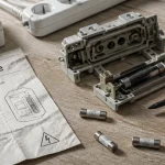Fusible qui saute : porte-fusible ouvert et fusible brûlé