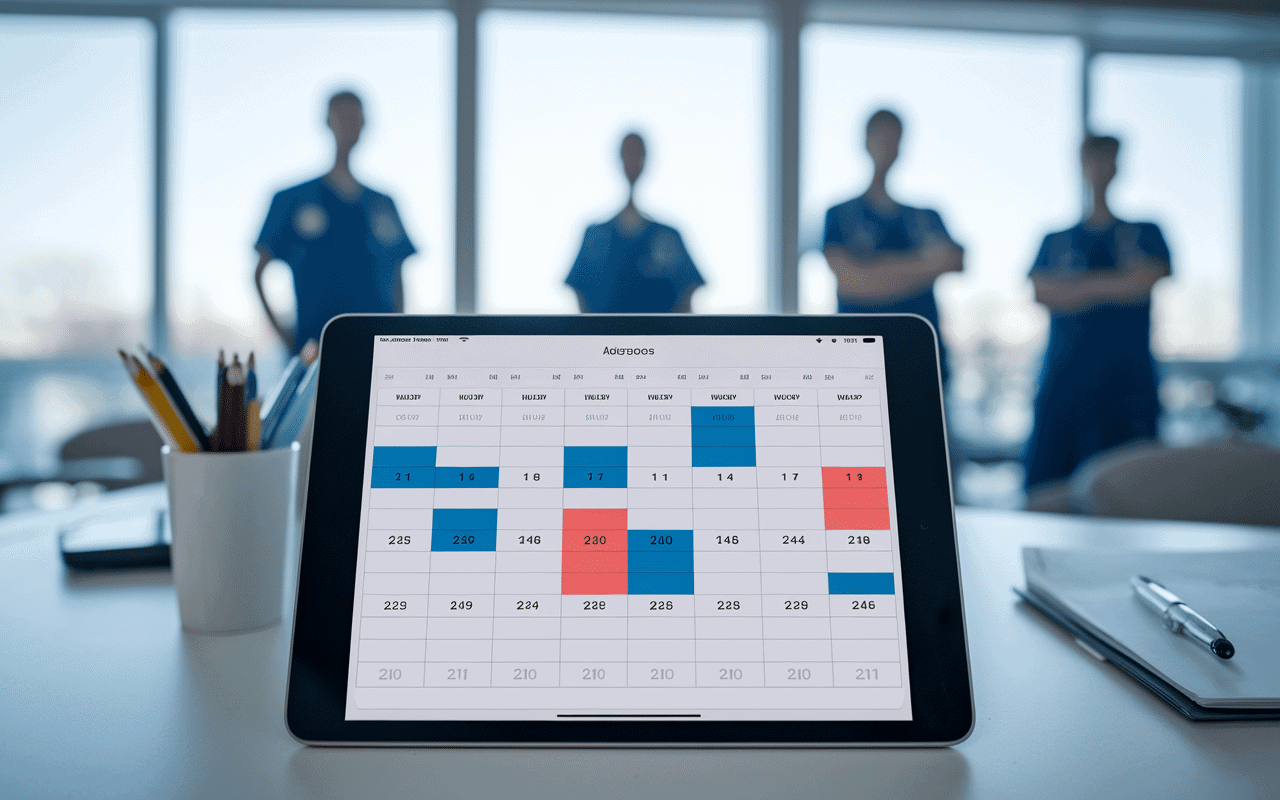 Tableau planning médical lifen planning sur tablette