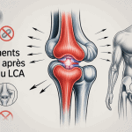 Anatomie genou mouvement interdit LCA illustration médicale
