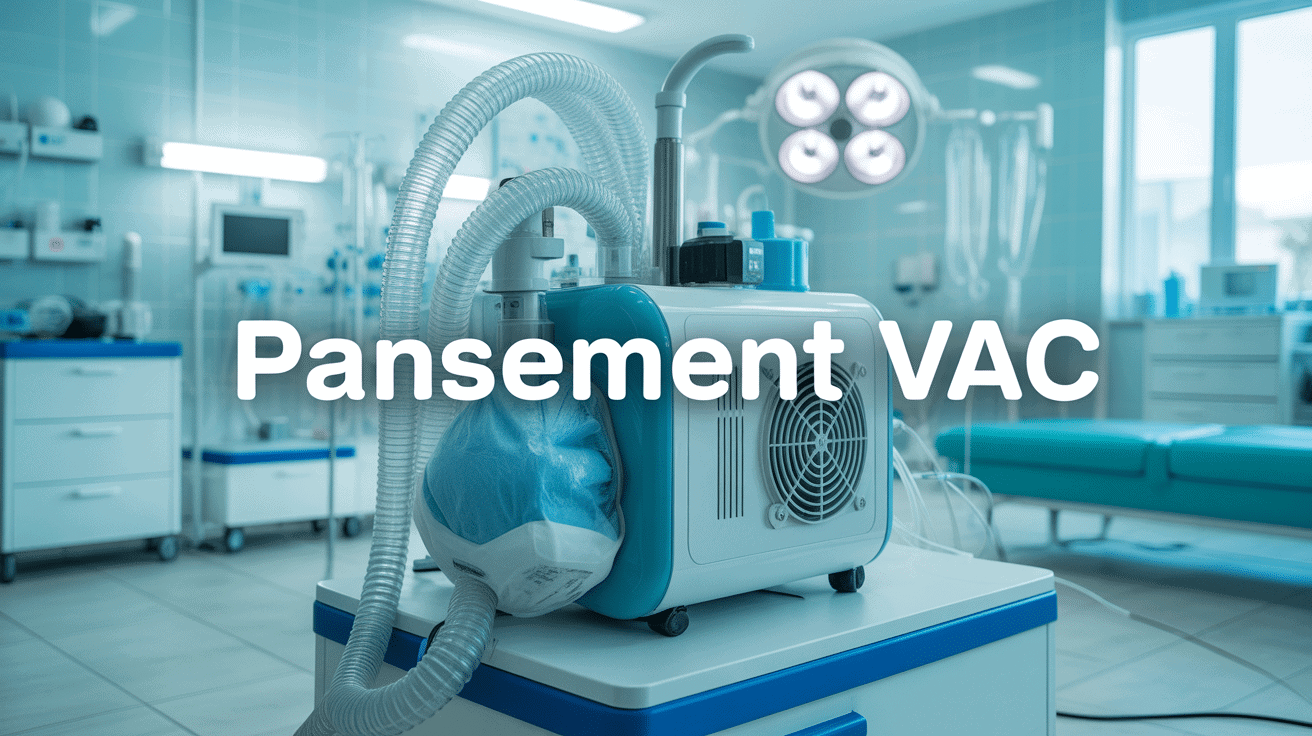 Vue ensemble pansement VAC moderne en milieu médical