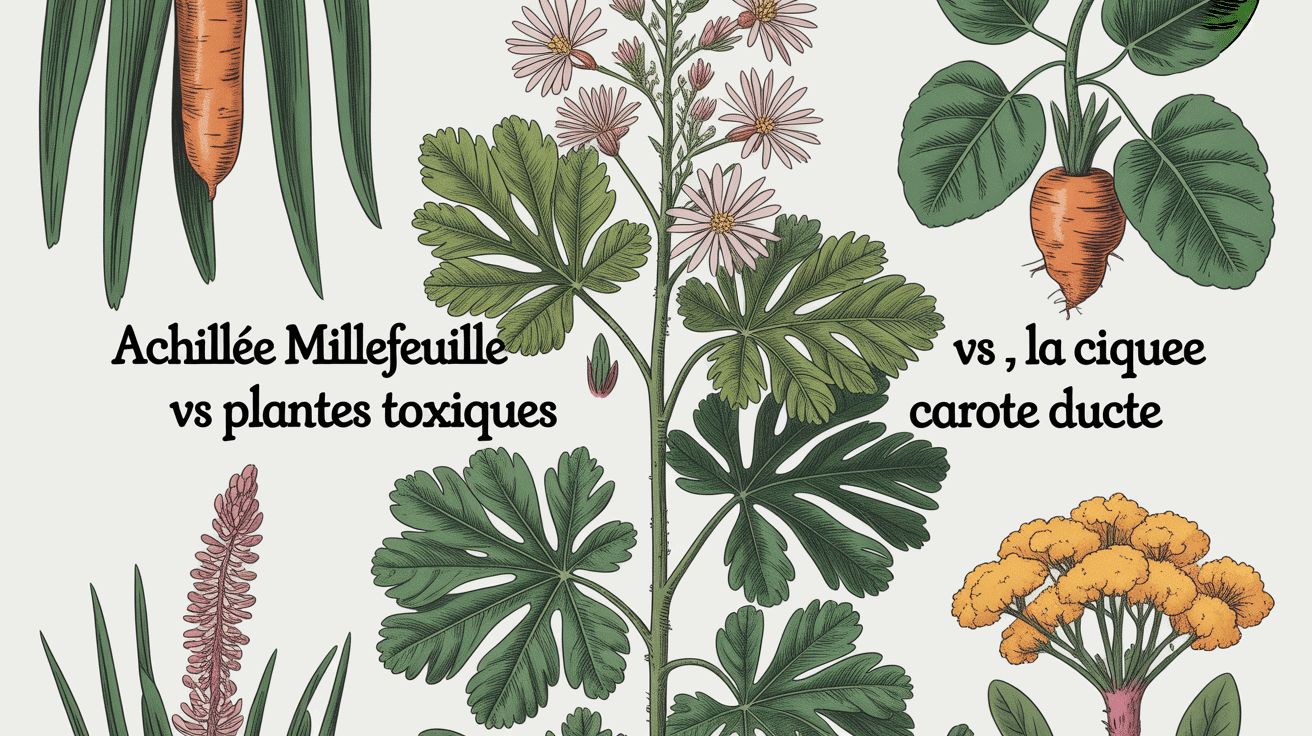 illustration achillée millefeuille confusion plantes toxiques