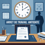 illustration arret de travail antidaté bureau professionnel