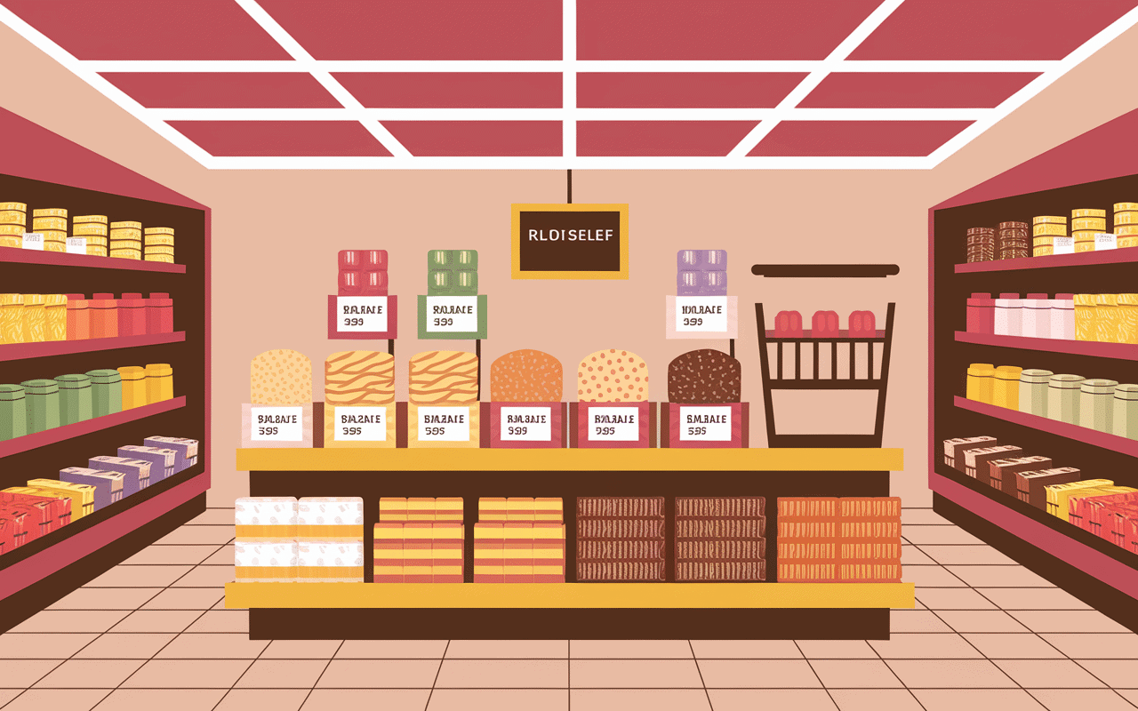 Rayon biscuits gateau peu calorique industriel supermarché